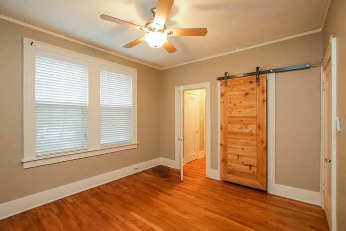 barn door in the bedroom